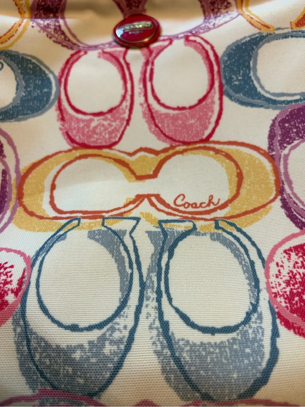 Coach Multicolor Signature Crossbody with Pink Strap with matching Wallet!!